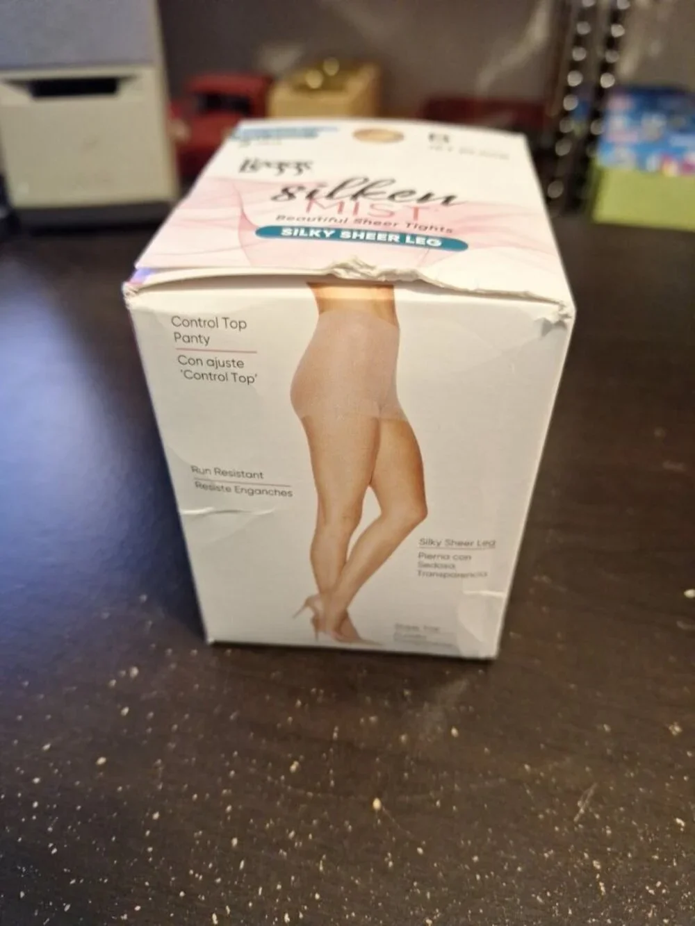 L'eggs Silken Mist Control Top Silky Sheer Tights Jet Black Women’s Hosiery New